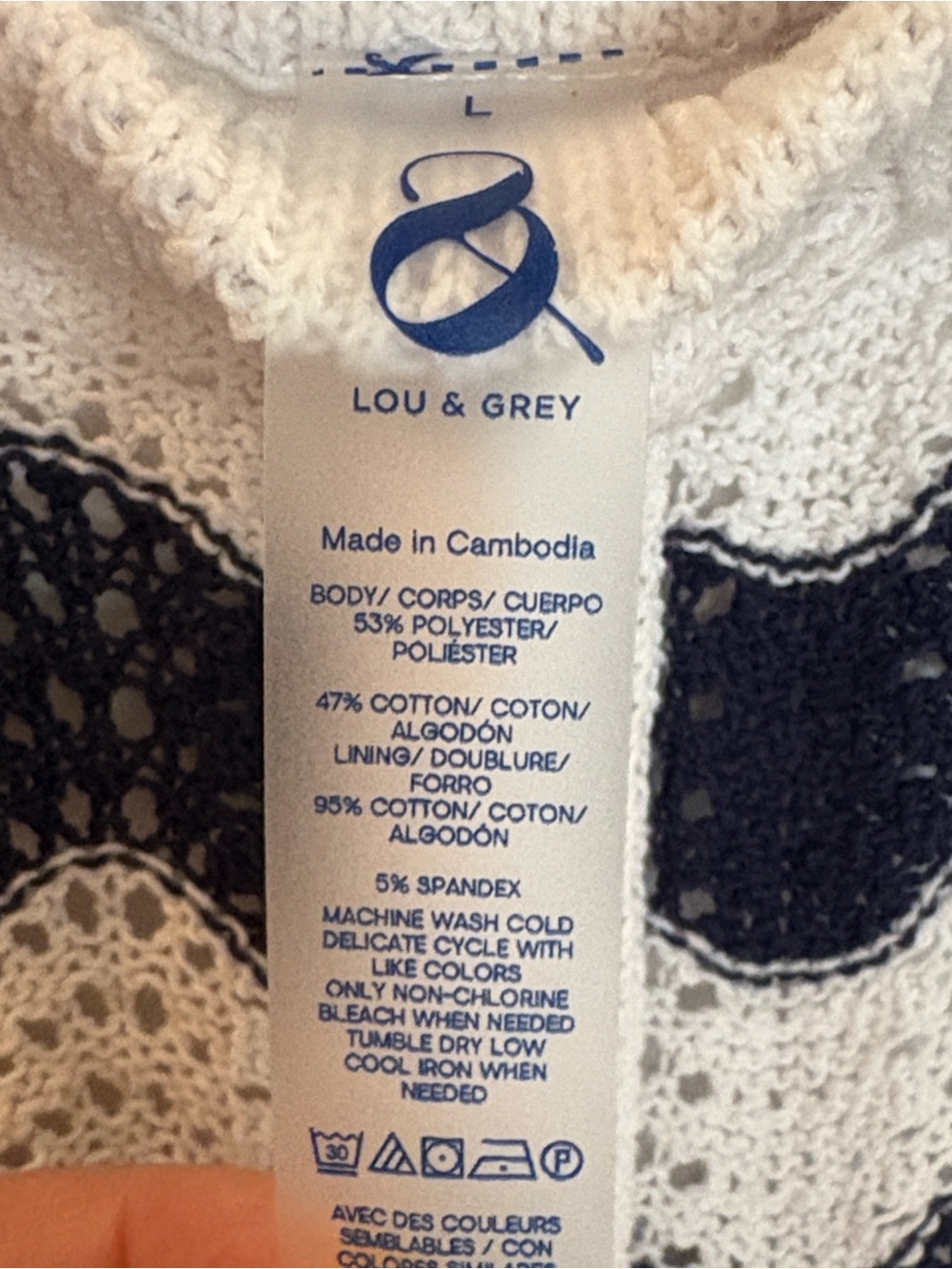 EUC Lou & Grey Cotton-Blend TWO PIECE Set in Navy & White Nautical Stripes - Picture 9 of 9